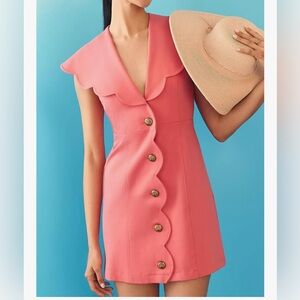 Women's Summer Button Down Sleeveless Deep V Neck Collar Mini Dress